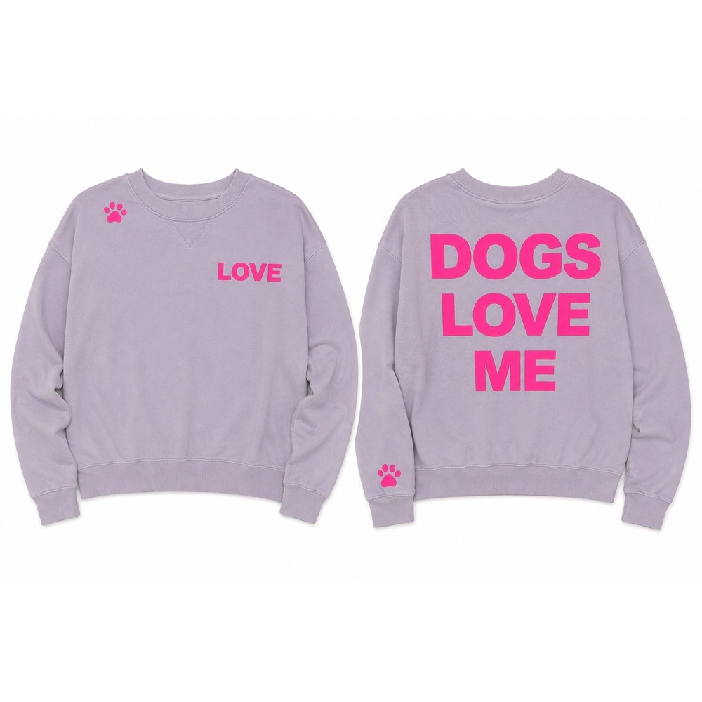 Wildfox Dogs Love Me Sweatshirt Women S Purple Neon Pink Graphic Pullover Pastel